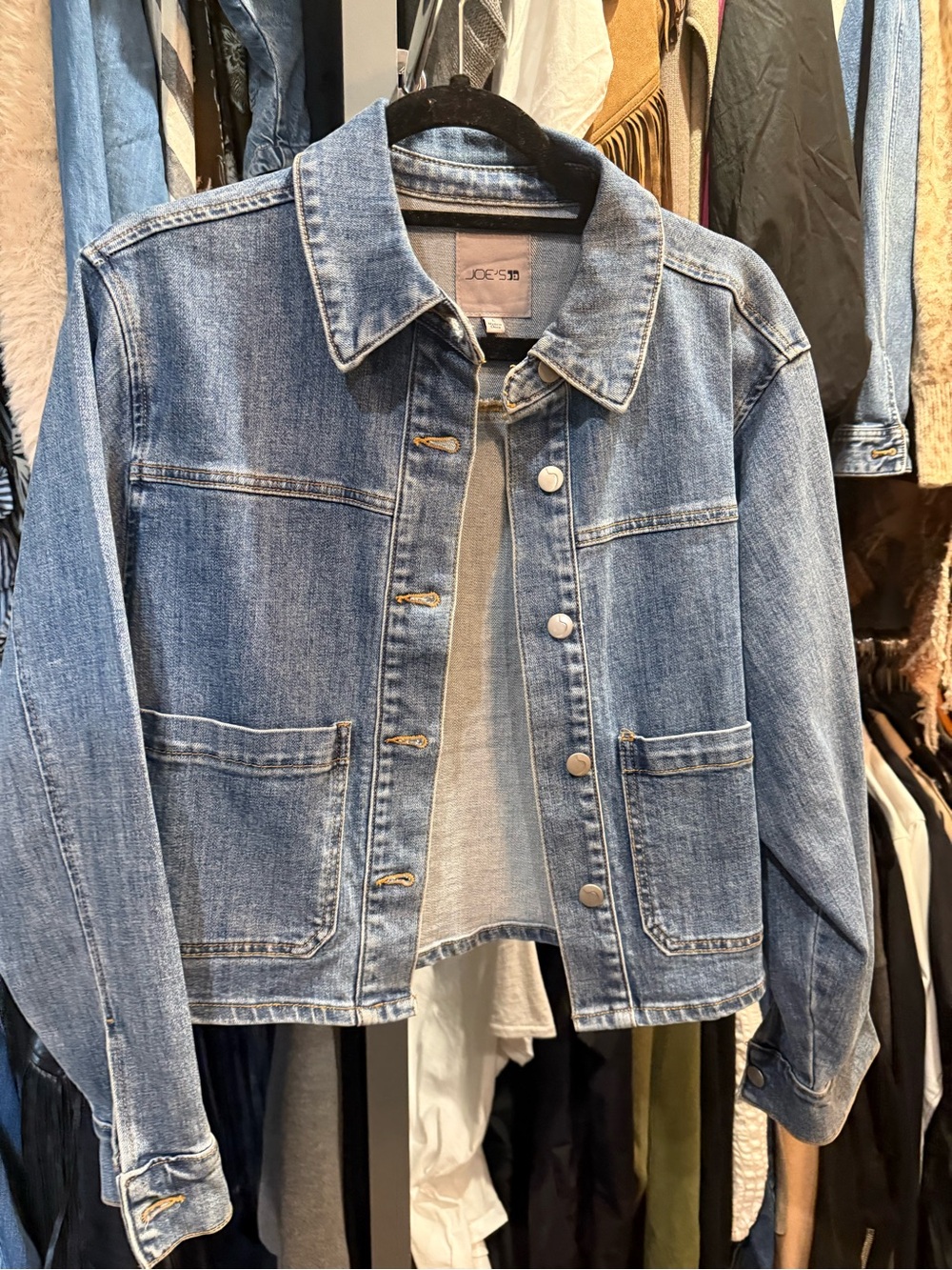 Joe's Jeans Medium Blue Denim Jacket with Patch Pockets
